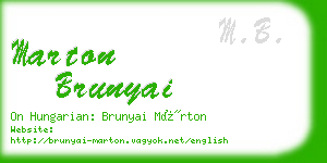 marton brunyai business card